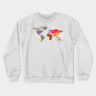 world map by usa Crewneck Sweatshirt